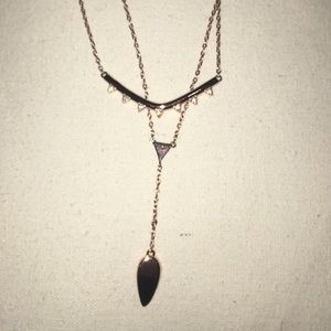 Stella & Dot Rose Gold Tiered Lariat Necklace